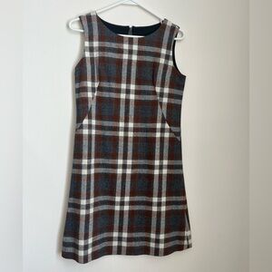Vintage Plaid Wool Sleeveless Dress